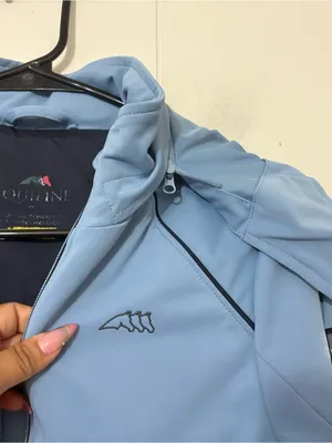 Equiline Two Tone Softshell Equestrian Riding Jacket Hooded Blue Navy Size S thumbnail 4