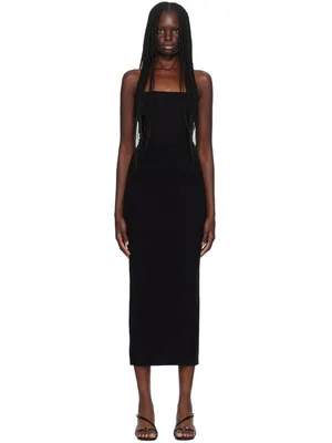 LESET Rio Bandeau Dress in Black Medium New Womens Column Maxi Gown thumbnail 11