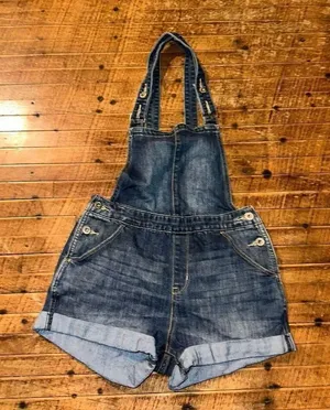 Levi Denizen dark wash classic S denim overall shorts thumbnail 1