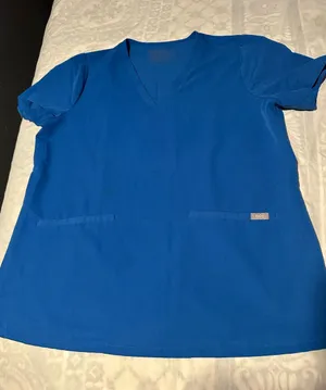 Figs women Technical Collection V-Neck Scrub Top in Deep Teal size XL thumbnail 1
