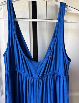 NEW Free people beach Sleeveless Deep V Wide-Leg Jumpsuit in Royal Blue $120 thumbnail 9