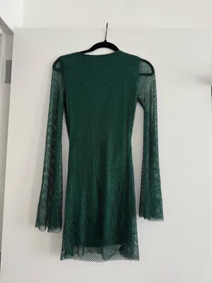 Meshki Green Sequin Backless Mesh Mini Dress thumbnail 5