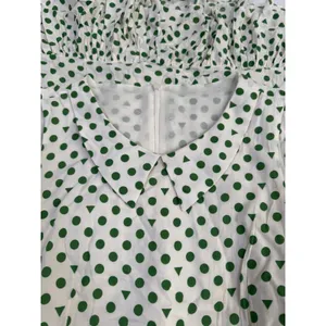 Handmade Green‎ Polka Dot Peter Pan Collar Sleeveless Mini Dress Cottagecore thumbnail 9