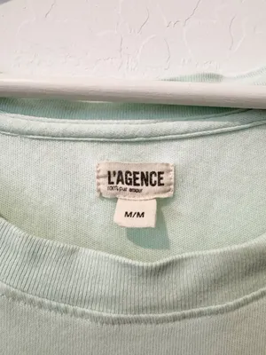 L’Agence Cory Cotton Scoopneck Tee Size Medium Honeydew Classic Basic Minimalist thumbnail 6