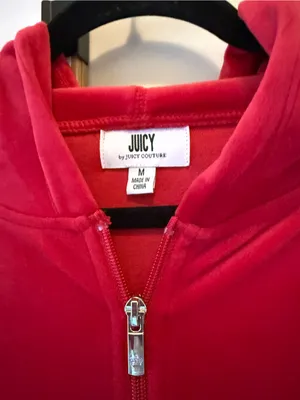 Juicy Couture Red Velour Zip Tracksuit Size Medium thumbnail 4