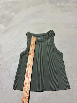Aerie Ribbed Knit Tank Top Olive Green medium thumbnail 2