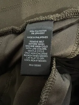 Express Olive Green Wide-Leg Pants with Belt thumbnail 4