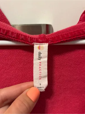Anthropologie Daily Practice Pink Frill Sweatshirt thumbnail 4