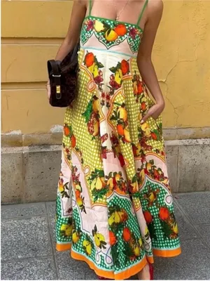 ALÉMAIS Lemonis Printed Linen Midi Dress AU8/US4 thumbnail 4
