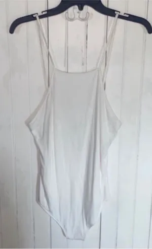 American Eagle Outfitters Soft & Sexy Bodysuit White Size L thumbnail 1
