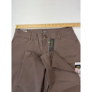 Lee Women's Wrinkle Free Relaxed Fit Straight Leg Pant Brown Size 14‎ Mid Rise thumbnail 4