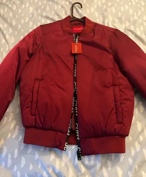 Maroon guess bomber jacket  thumbnail 1