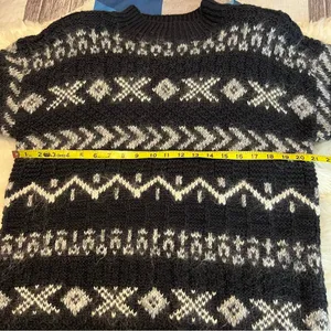 Vintage 90s Forenza Wool Blend Sweater Women’s Oversized Medium Black White thumbnail 7