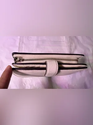 kate spade Pale Pink Saffiano Leather Zip Wallet with Gold Logo thumbnail 3
