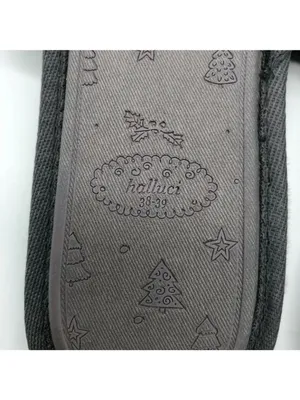 Halluci Womens Slippers Slides Faux Fur Sleepy Eyes Gray Size 38/39 US 7/8 thumbnail 5