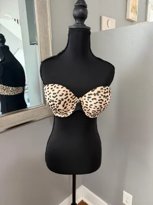 Victoria's Secret Lined Strapless Push Up Bra Cheetah Print Size 36C thumbnail 2