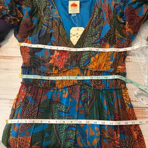 Anthropologie x Farm Rio Puff Sleeve Maxi Dress Size Small thumbnail 12