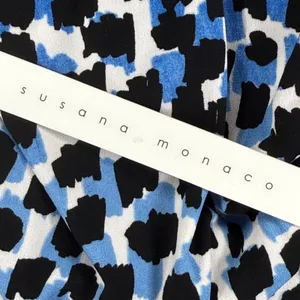 Susana Monaco Womens Dress, Sleeveless, Blue‎ Black Print, Size Large thumbnail 6