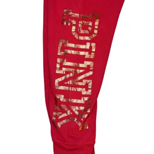 Victoria's Secret PINK Joggers Womens Medium Red Gold LOGO Graphic Sweatpants‎ thumbnail 7