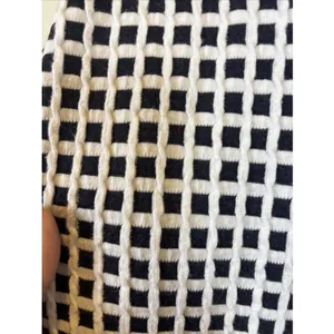 Lou & Grey Black White Grid Pattern Textured Hi-Low Hem Blouse Top Medium Shirt thumbnail 3