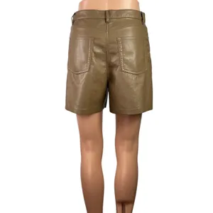 Aritzia Wilfred Womens Brown Faux Vegan Leather High Waisted Mini Shorts Size 8 thumbnail 3