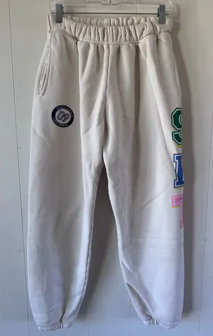SET ACTIVE Logo Sweatpants Cream Multicolor Size Medium thumbnail 1
