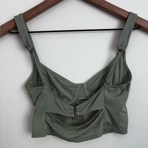 Free People Intimately Mellow mood crop top corset Green Tee Leaves XS thumbnail 3