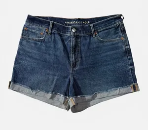 American Eagle Strigid Cuffed Denim Shorts Distressed Size 10 #270 thumbnail 1