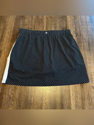 Talbots Activewear Black Skort with white polka dots racing stripe - Size LP thumbnail 3