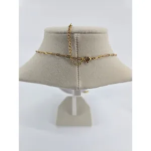 Unbranded Necklace Womens OS Crescent Moon Gold Rhinestone Paperclip Chain EUC thumbnail 2
