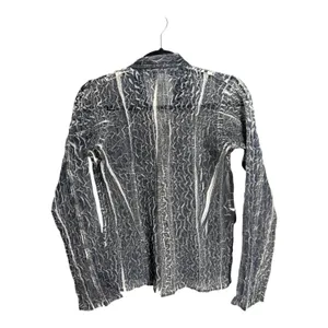 Hugging Kisses Vintage 90s Y2K Cringle Gauze Button Long Sleeve Grey 3 US Medium thumbnail 2