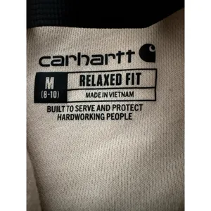 Carhartt Womens Relaxed Fit Hoodie Cream Logo Sleeve‎ Pullover 102791 M 8-10 thumbnail 5