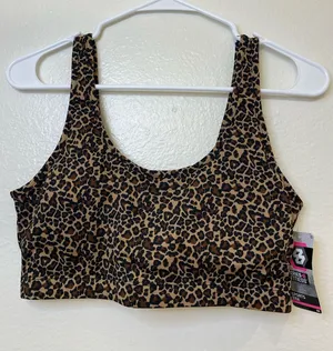 Series 8 Fitness NWT Leopard‎ Print Athletic Sports Bra Size L thumbnail 1