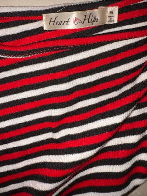 Heart & Hips Burgundy and White Chevron Striped Maxi Dress thumbnail 2