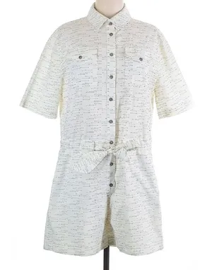 Anthropologie NWT 34°N 118°W Giana‎ Utility Romper Cream Medium thumbnail 1