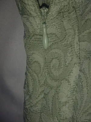 Miss Dorby 18W Workwear Textured Floral A-Line Mini Skirt Plus in Sage Green thumbnail 3