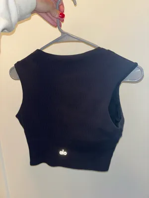 Alo Yoga Cropped Shirt Ribbed Small thumbnail 2