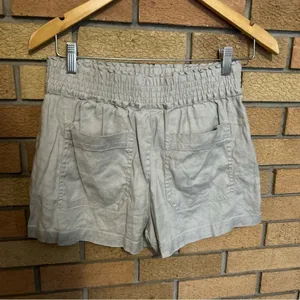 Anthropologie Maeve Linen A-Line Shorts Flap Pockets Stretch Waist Size Small thumbnail 4