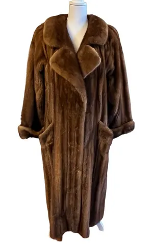 Vintage Nina Ricci Natural Female Let Out Mink Fur Coat Size M Genuine Womens thumbnail 1