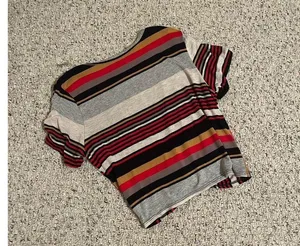 Gaze Women's Multicolored Short Sleeve Cropped Blouse Size M thumbnail 3