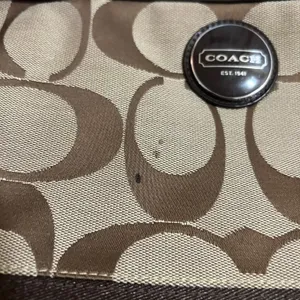 Coach Signature Monogrammed C Canvas Purse Travel Tote Bag Zip Closure thumbnail 3