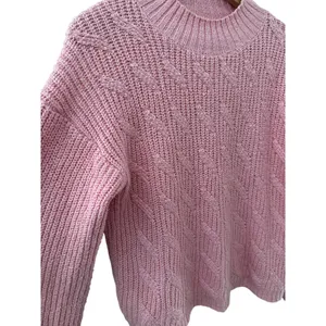 J. Crew Cotton Blend Cable Knit Mock Neck Sweater Bright Peppermint Size Small thumbnail 9
