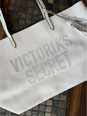 Vintage Y2K Victoria’s Secret White Faux Leather Tote Bag thumbnail 2