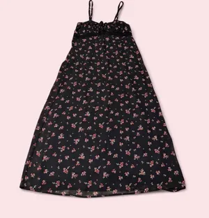 No Boundaries Black Dress with Pink Floral Print thumbnail 1