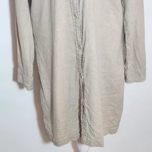 Michael Kors Khaki Linen Blend Mini Shirt Dress with Sash Size Small thumbnail 3