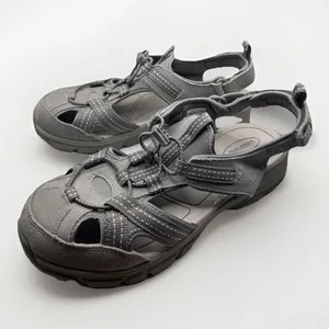 Lands End Sandals Size‎ 10B Closed Toe Gray Suede #517109 Hiking Gorpcore Sporty thumbnail 1