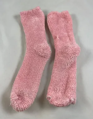 Soft Light Pink Knitted Warm Socks thumbnail 1