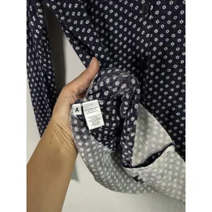 Loft Navy Polka Dots Button Up Cardigan Sweater Women's Size‎ Large Lightweight thumbnail 6