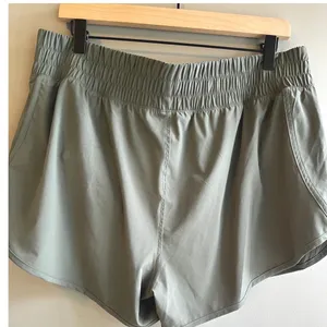 Athletic Running Shorts Elastic Waist Activewear Olive Green Sportswear XL thumbnail 2