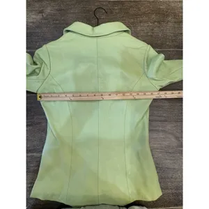 Vintage Neto lime green Italian leather jacket by Size 4 Mod Retro Twee‎ thumbnail 9